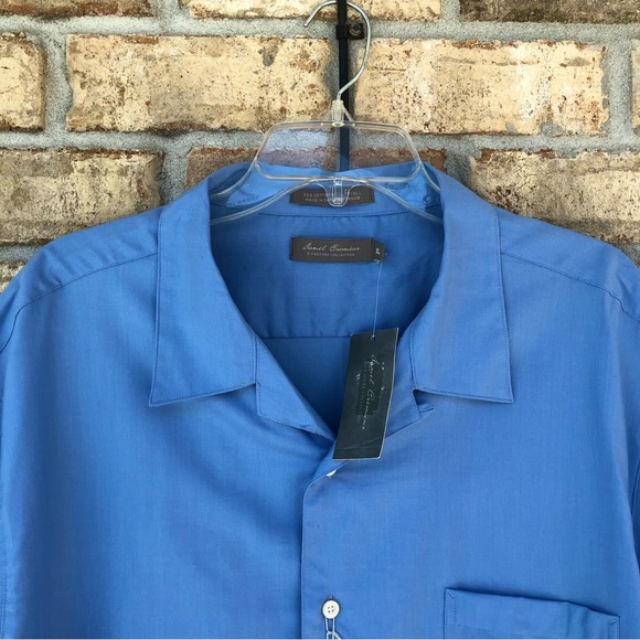 Daniel Cremieux Signature Collection Short Sleve Button up Blue Shirt XL - Picture 2 of 10